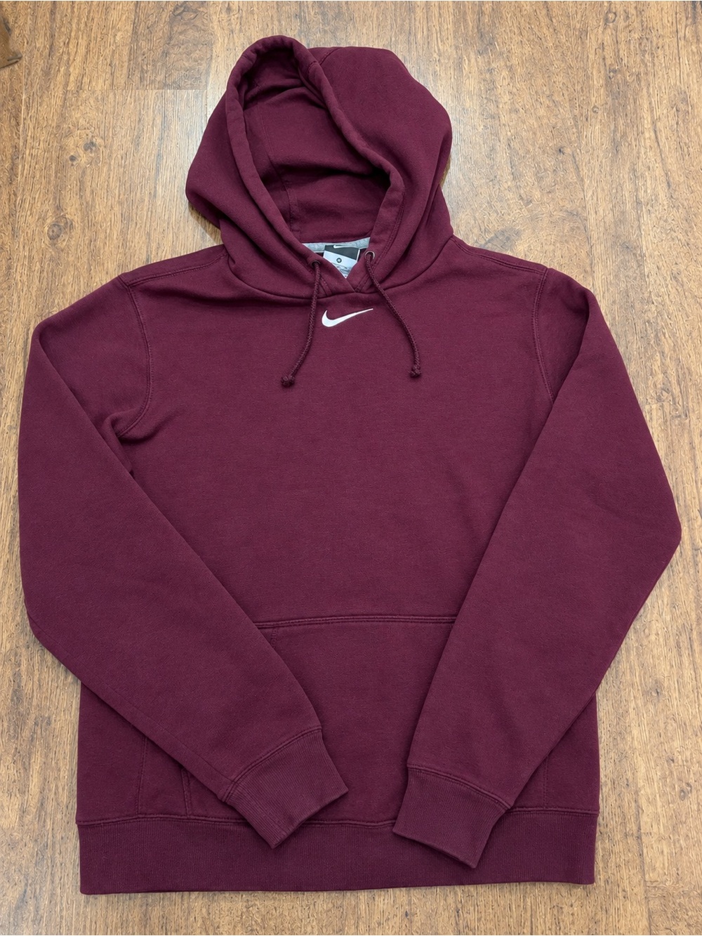 Nike Maroon/Burgundy Pullover Hoodie with White Swoosh
